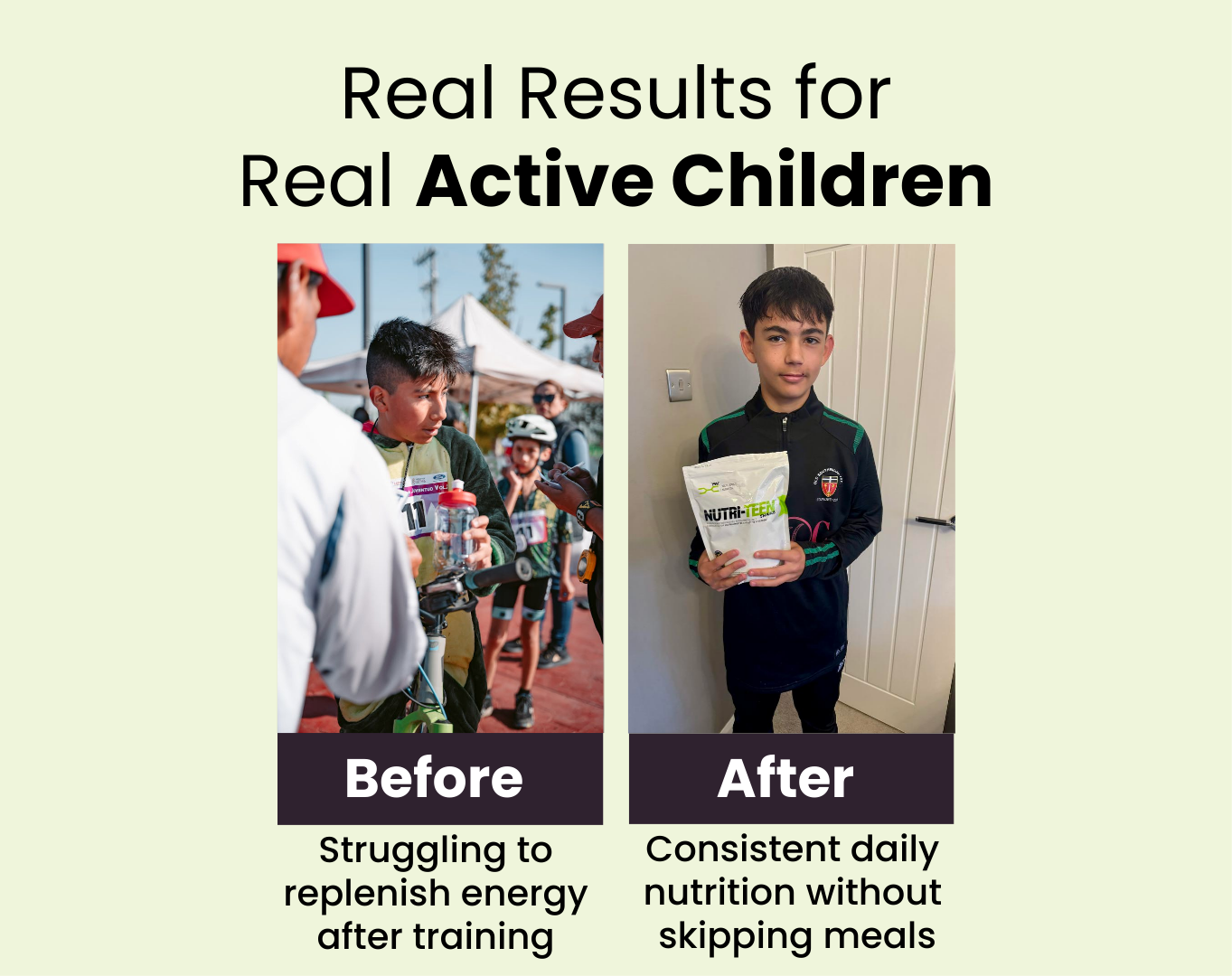NUTRI-TEEN Shakes Real Results For Sporty Kids