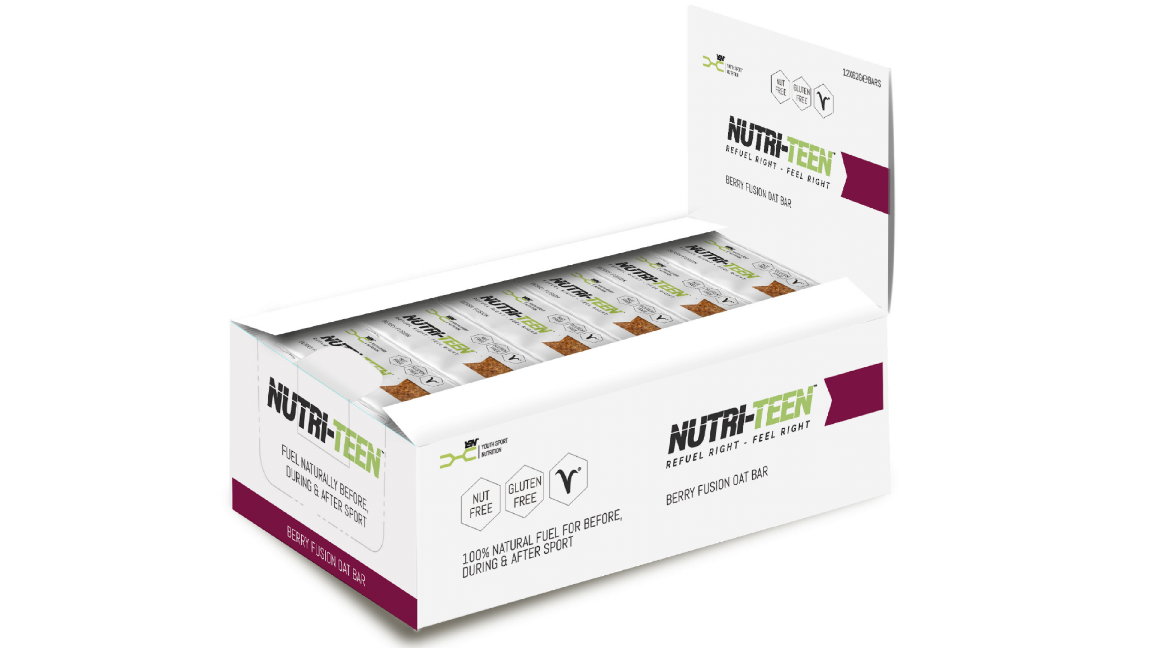 Healthy snack for teen athletes, breakfast bar. Nutri-Teen 12 pack